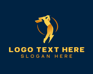 Voltage - Lightning Golf Athlete logo design