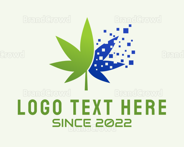 Digital Pixel Marijuana Logo