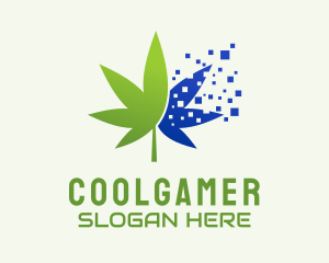 Digital Pixel Marijuana  Logo