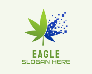 Digital Pixel Marijuana  Logo