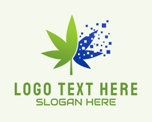 Digital Pixel Marijuana  Logo