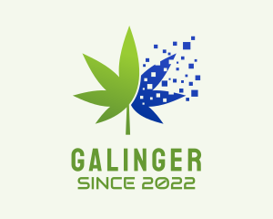 Dispensary - Digital Pixel Marijuana logo design