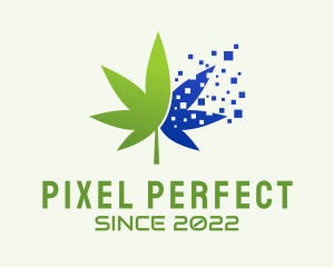 Digital Pixel Marijuana  logo design