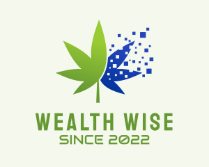 Herbal Medicine - Digital Pixel Marijuana logo design