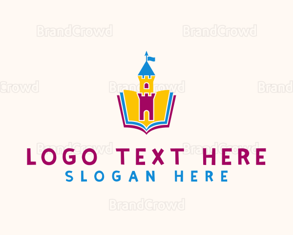 Kindergarten School Book Logo