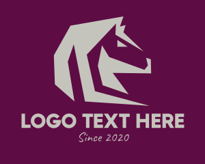 Horse - Gray Wild Horse logo design