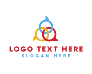 Dialogue - Multicolor Speech Bubbles logo design