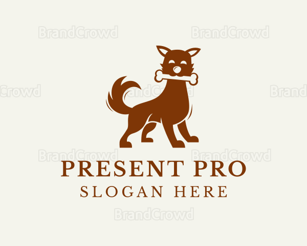 Cute Puppy Dog Bone Logo