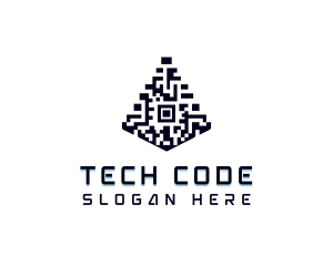 QR Code Pyramid logo design