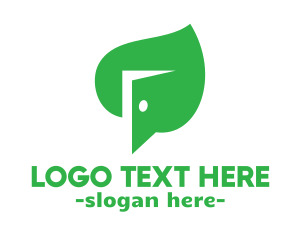 Green Leaf - Leaf Open Door logo design