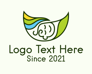 Fertility - Leaf Swaddle Baby logo design