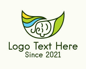 Baby - Leaf Swaddle Baby logo design