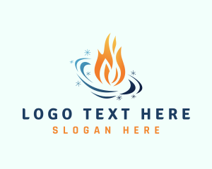Snow - Cooling Fuel Flame logo design