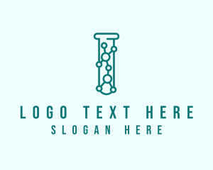 Scientific - Molecule Test Tube logo design