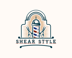 Barber Scissors Haircut logo design