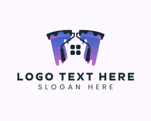 Color - Paint Roller Drip House logo design