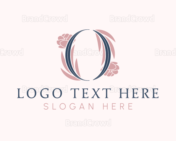 Floral Wreath Letter O Logo