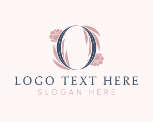 Pink - Floral Wreath Letter O logo design
