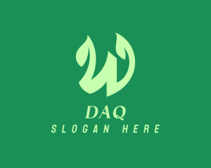 Organic - Green Organic Plant Letter W logo design