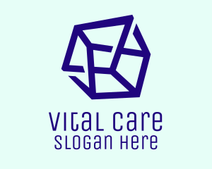 Violet 3D Cube Tech  Logo