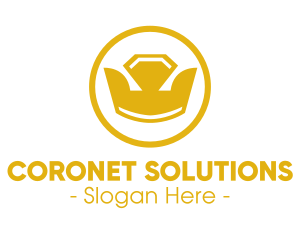 Golden Diamond Crown logo design