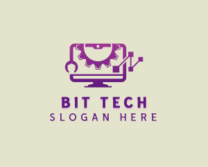 Tech Computer Monitor logo design