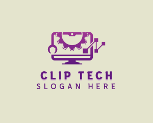 Tech Computer Monitor logo design