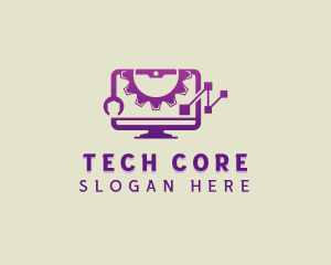 Tech Computer Monitor logo design