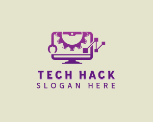 Tech Computer Monitor logo design