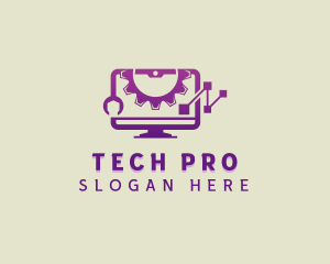 Pc - Tech Computer Monitor logo design