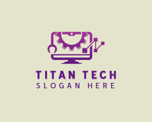 Tech Computer Monitor logo design