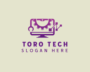 Tech Computer Monitor logo design