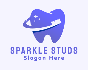 Sparkle Toothbrush Tooth logo design