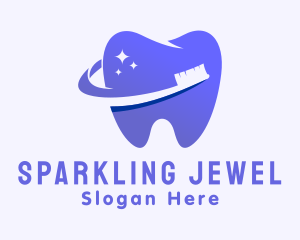 Sparkle Toothbrush Tooth logo design