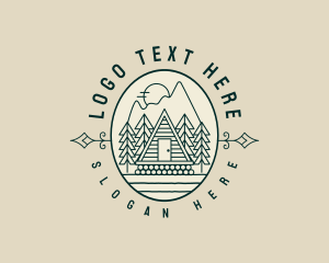 Exploration - Mountain Cabin Lodge logo design