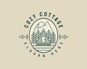 Cottage - Mountain Cabin Lodge logo design