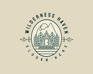 Lodge - Mountain Cabin Lodge logo design