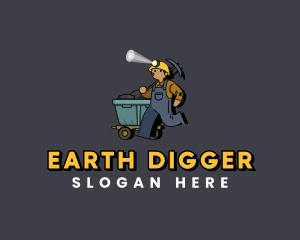 Digger - Miner Quarry Digger logo design
