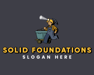 Worker - Miner Quarry Digger logo design