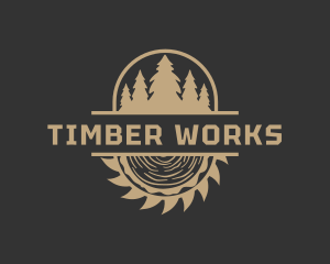 Sawmill - Outdoor Lumber Sawmill logo design