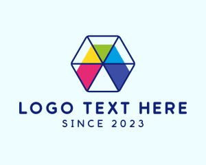 Commercial - Colorful Sliced Hexagon logo design