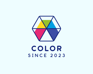 Colorful Sliced Hexagon logo design