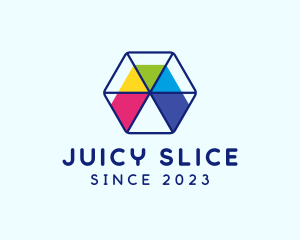 Colorful Sliced Hexagon logo design