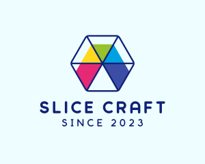 Sliced - Colorful Sliced Hexagon logo design