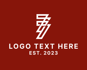 Numeral - Modern Technology Number 77 logo design