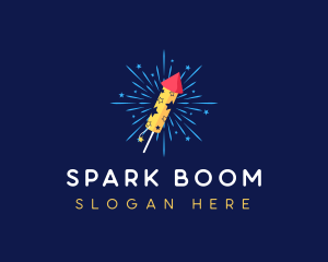 Rocket Fireworks Celebration logo design