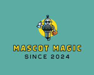 Mascot - Spark Plug Mechanic Mascot logo design