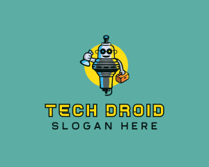 Droid - Spark Plug Mechanic Mascot logo design