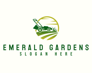 Lawn Mower Gardener logo design