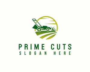 Lawn Mower Gardener logo design